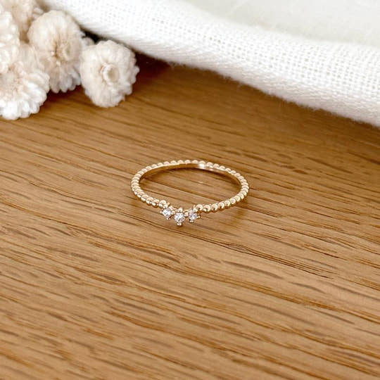 Bague "Eve" plaqué or
