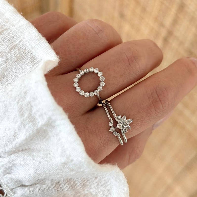 Bague "Eve" argent, vue 2