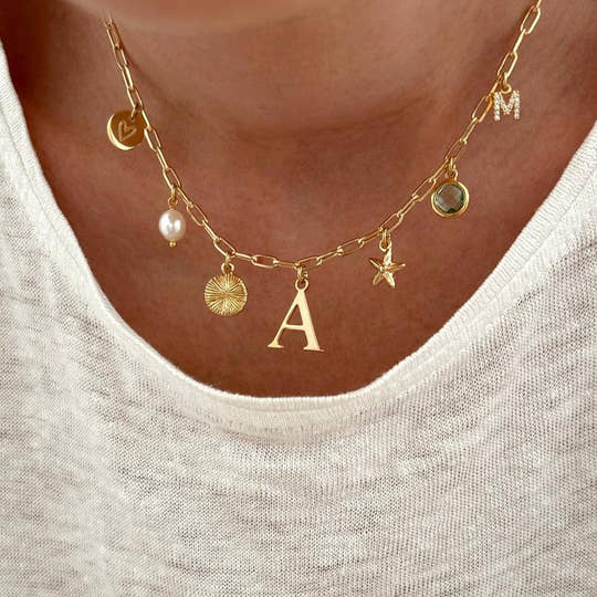 Collier charms personnalisable plaqué or
