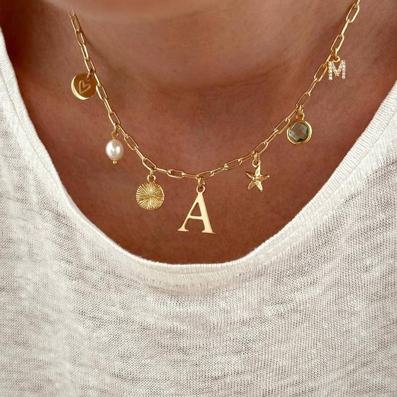 Collier charms personnalisable plaqué or