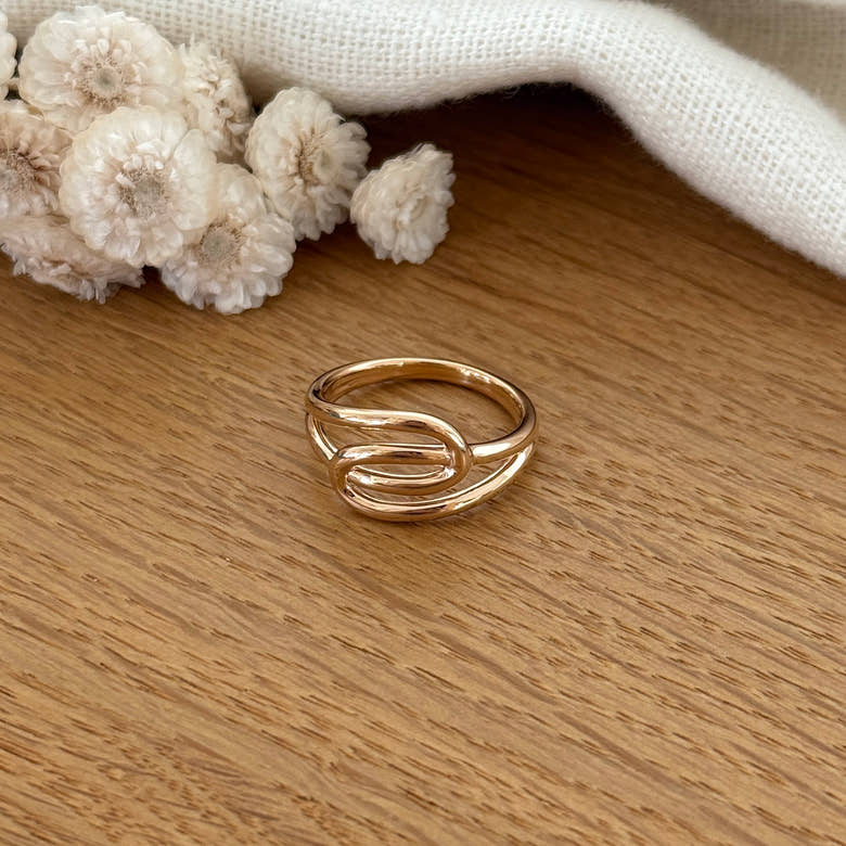 Bague "Romy" plaqué or, vue 2