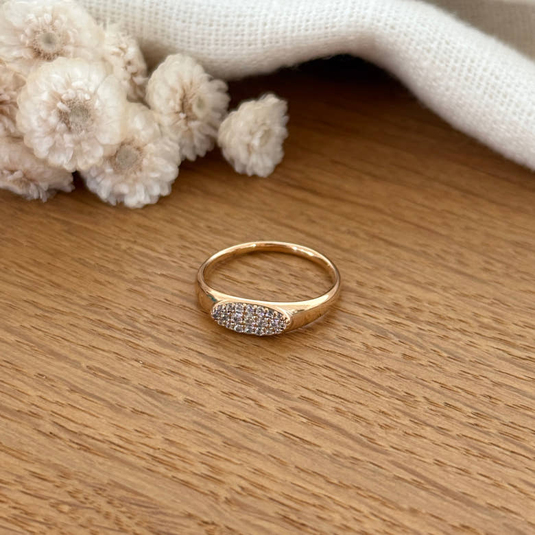 Bague "Olga" plaqué or, vue 2