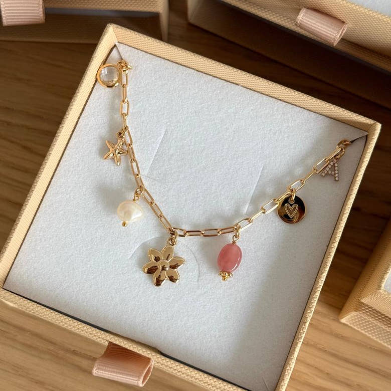 Collier charms personnalisable plaqué or, vue 6