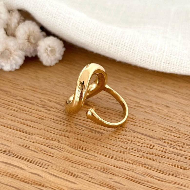 Bague "Orma" acier, vue 3