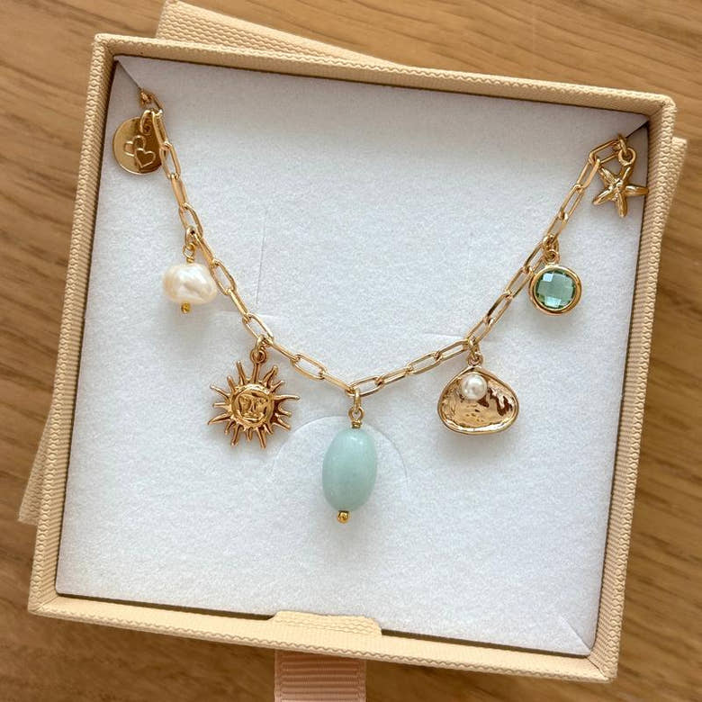Collier charms personnalisable plaqué or, vue 10
