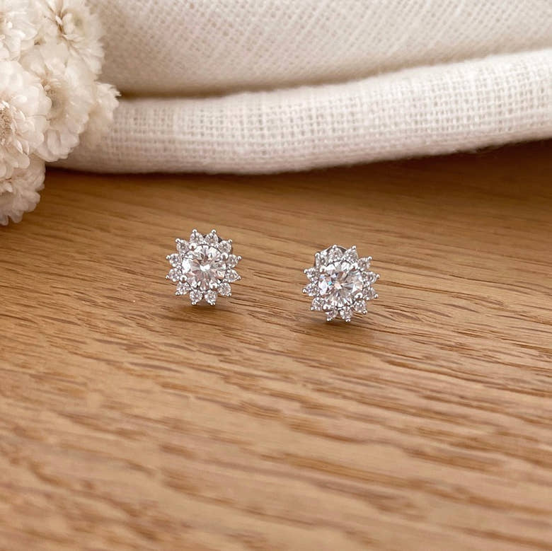 Boucles d'oreilles "Sixtine" argent, vue 2