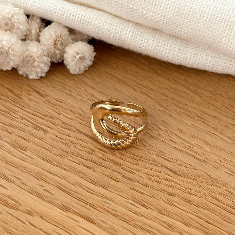 Bague "Kaa" acier, vue 2