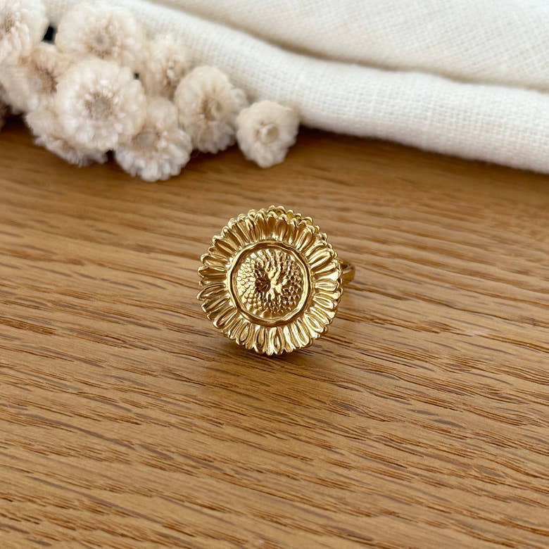 Bague "Tournesol" acier, vue 2