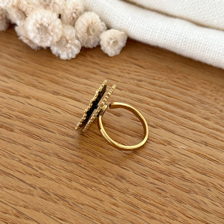 Bague "Tournesol" acier, vue 3