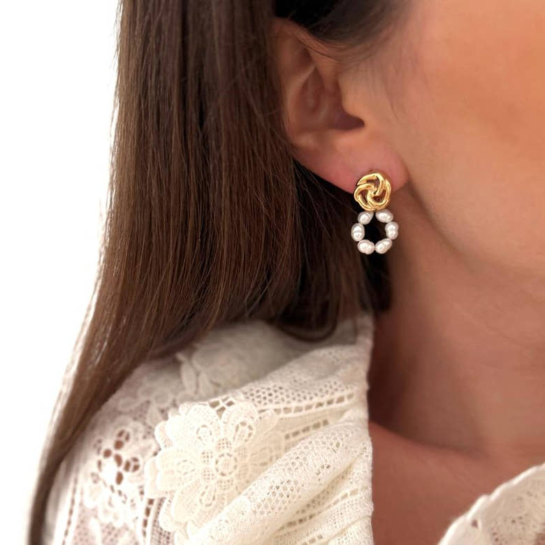 Boucles d'oreilles "Lucette" acier, vue 2