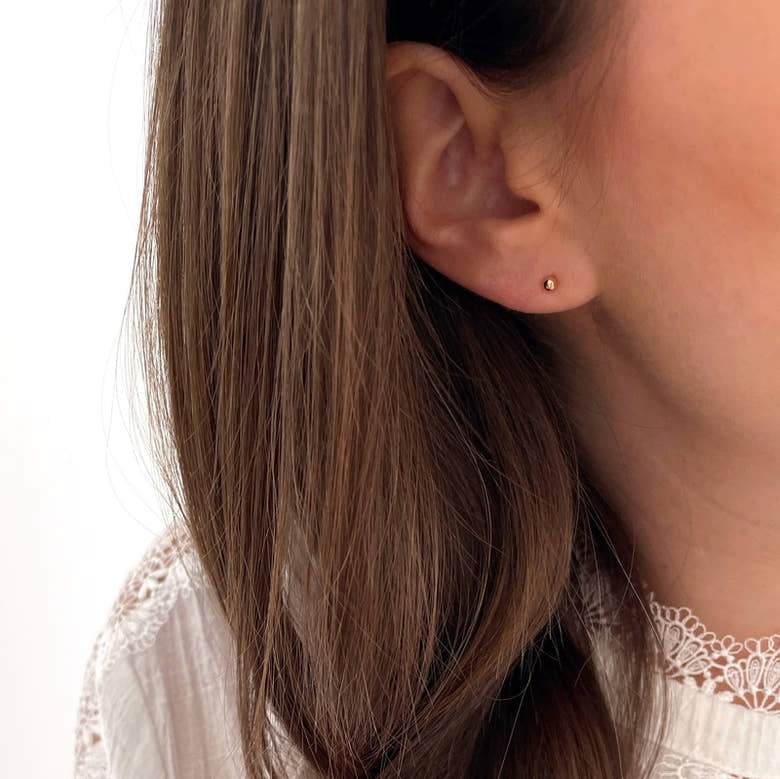 Boucles d'oreilles "Bille" plaqué or