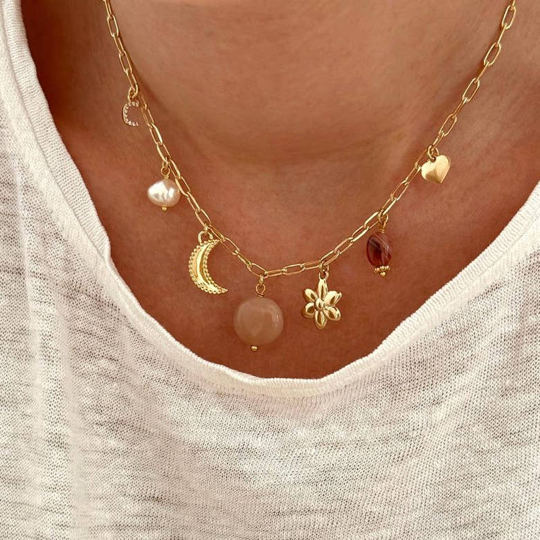 Collier charms personnalisable plaqué or, vue 5