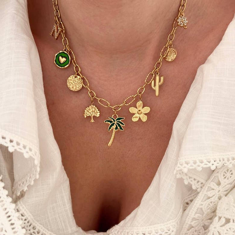 Collier charms personnalisable acier, vue 3