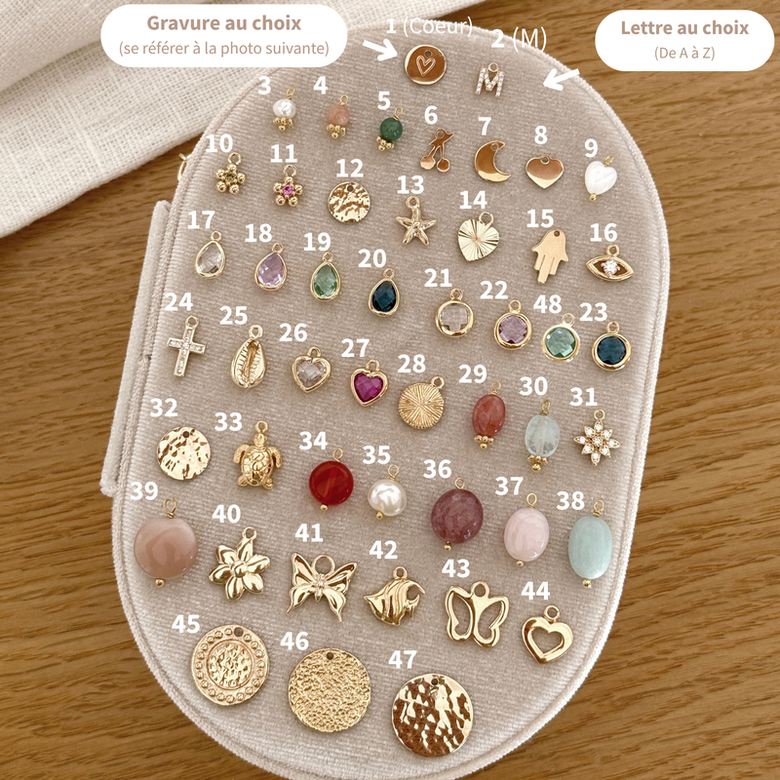 Bracelet charms personnalisable plaqué or, vue 3