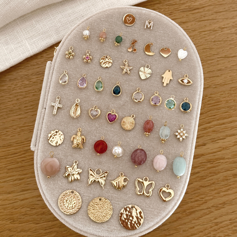 Bracelet charms personnalisable plaqué or, vue 2
