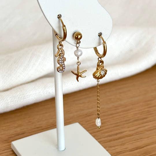 Set de boucles d'oreilles "Marin" acier