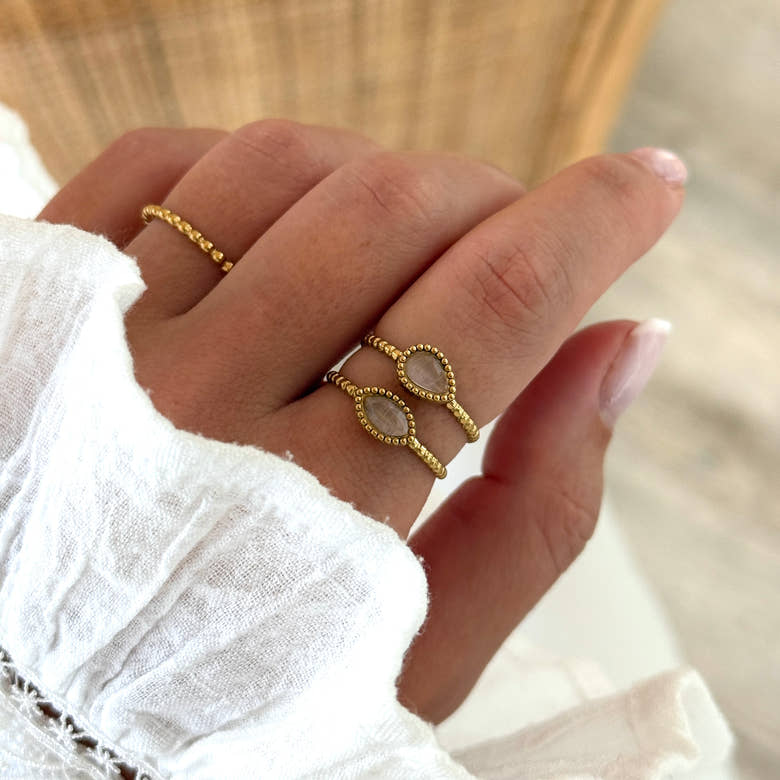 Bague "Neliora" rose acier, vue 2