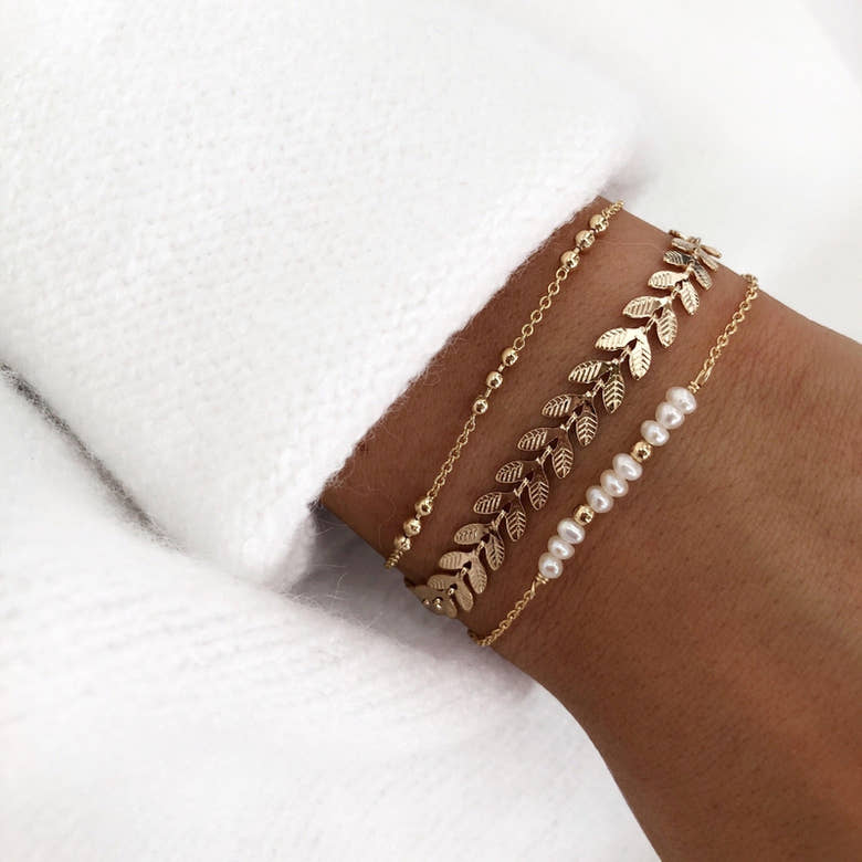 Bracelet "Douci" plaqué or, vue 3