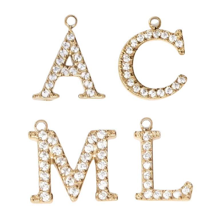 Charms "Lettres" acier, vue 3