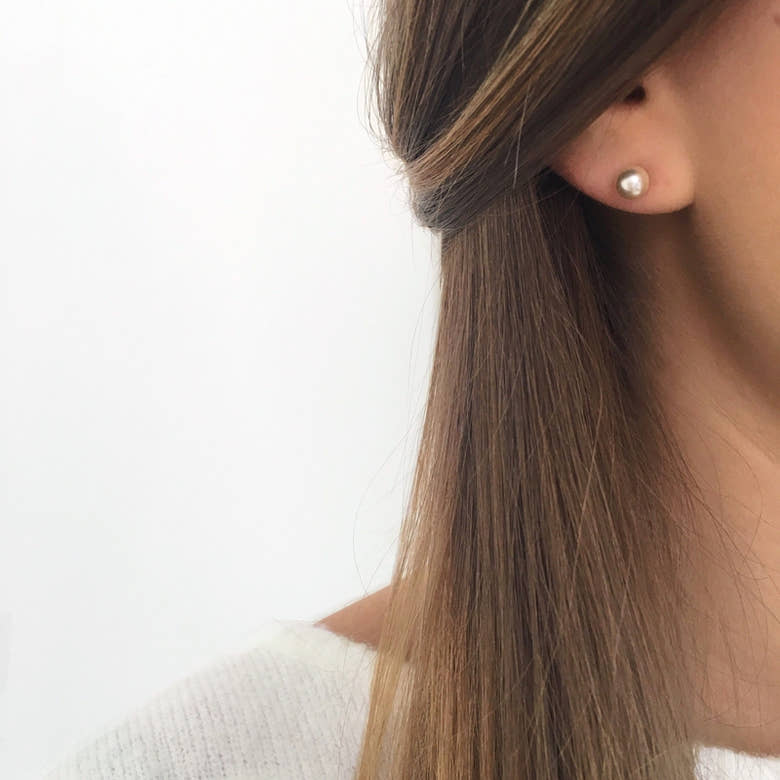 Boucles d'oreilles "Perles" nacre, vue 3