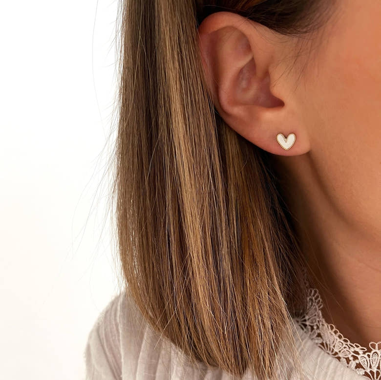 Boucles d'oreilles "Louka" blanc acier