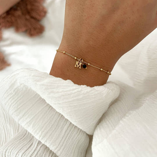 Bracelet "Ysée" noir plaqué or