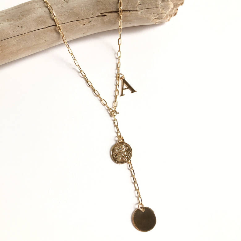 Collier "Caprice" astro plaqué or, vue 2