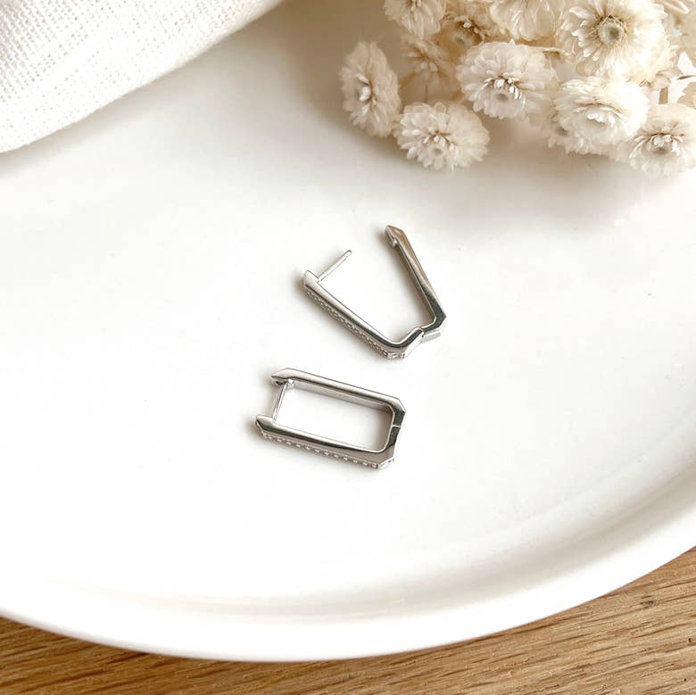 Créoles "Emeline" argent, vue 3