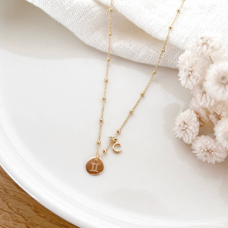 Collier "Mia" plaqué or, vue 2
