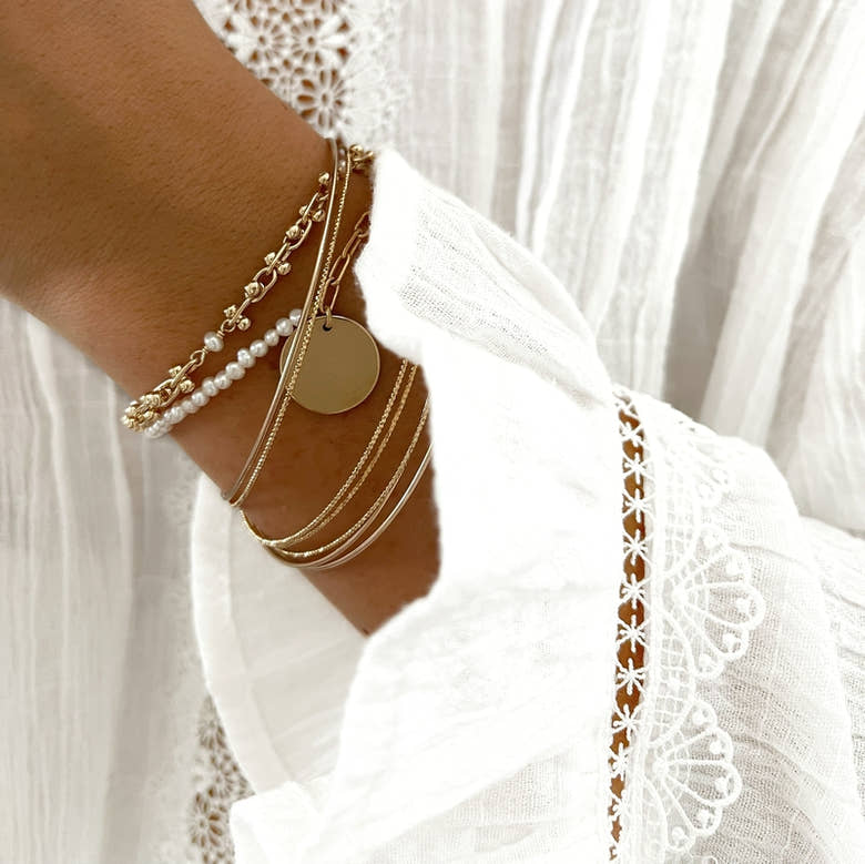 Bracelet "Inaya" plaqué or, vue 2