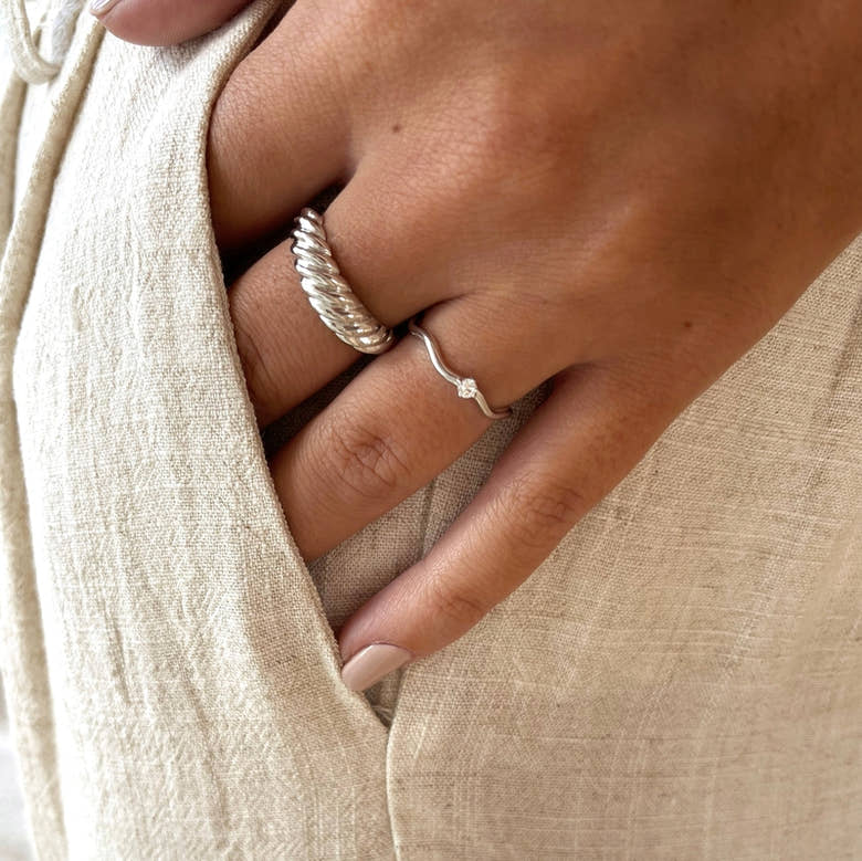 Bague "Kim" argent, vue 2
