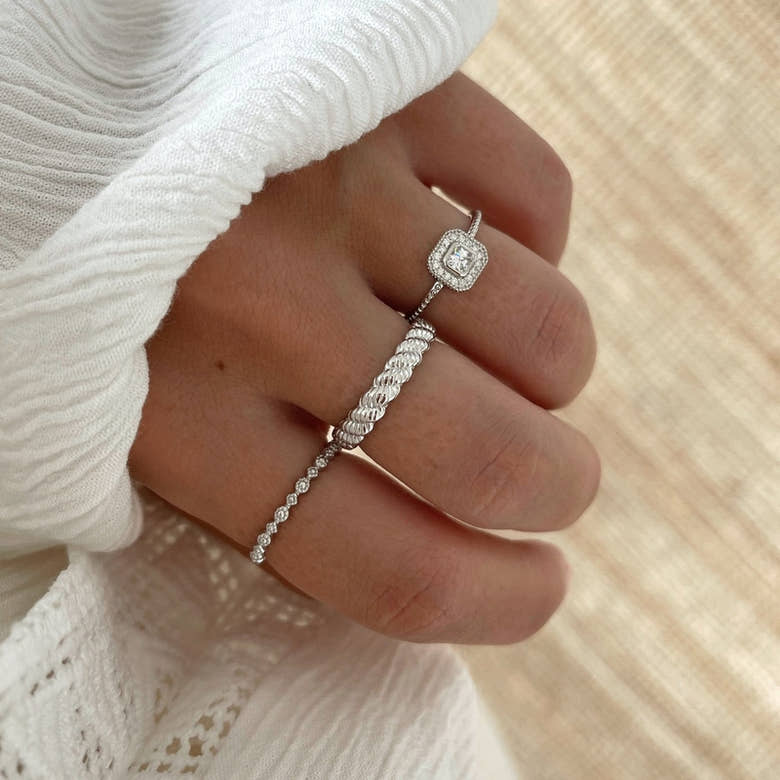 Bague "Tiffany" argent, vue 2