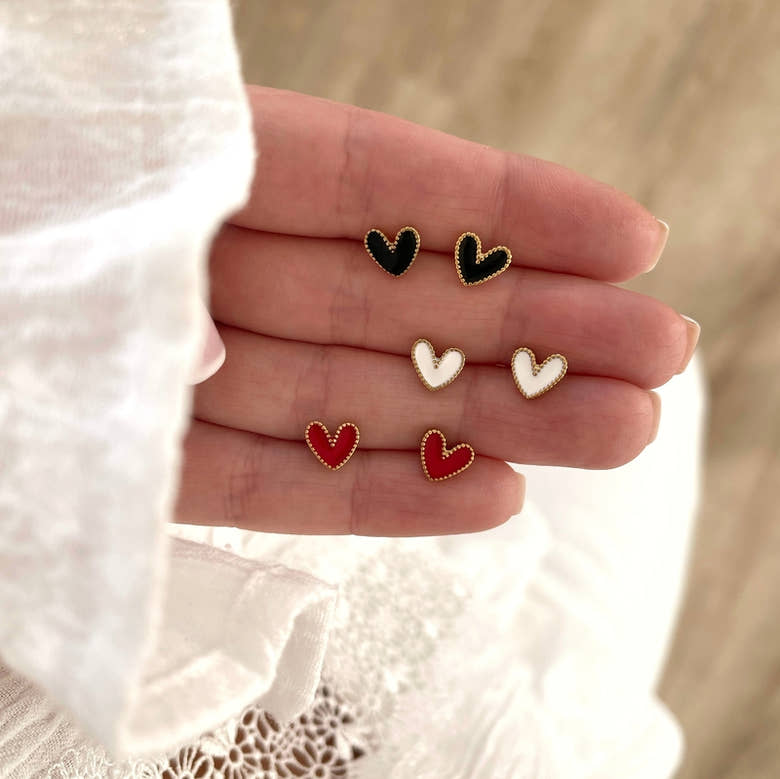 Boucles d'oreilles "Louka" blanc acier, vue 3