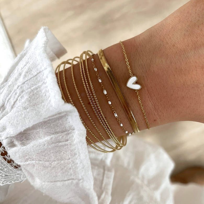 Bracelet "Louka" blanc acier, vue 2