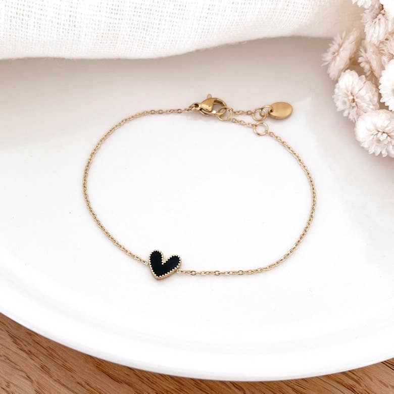 Bracelet "Louka" noir acier, vue 3