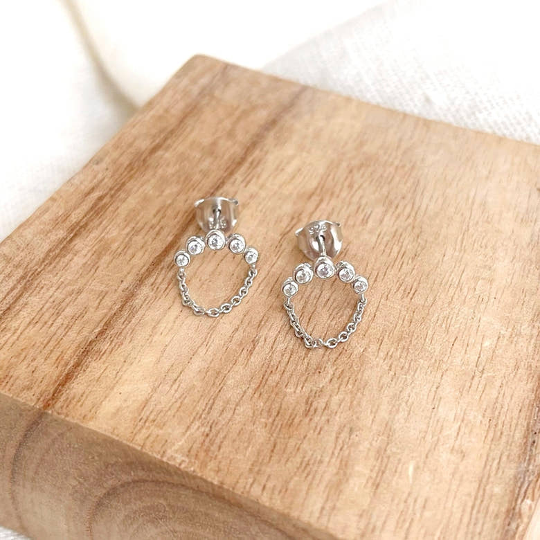 Boucles d'oreilles "Nerys" argent, vue 2