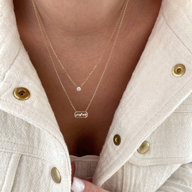Collier "Dani" plaqué or, vue 3