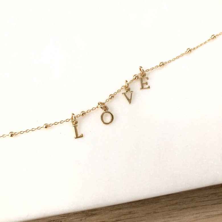 Bracelet "Initial" plaqué or, vue 4