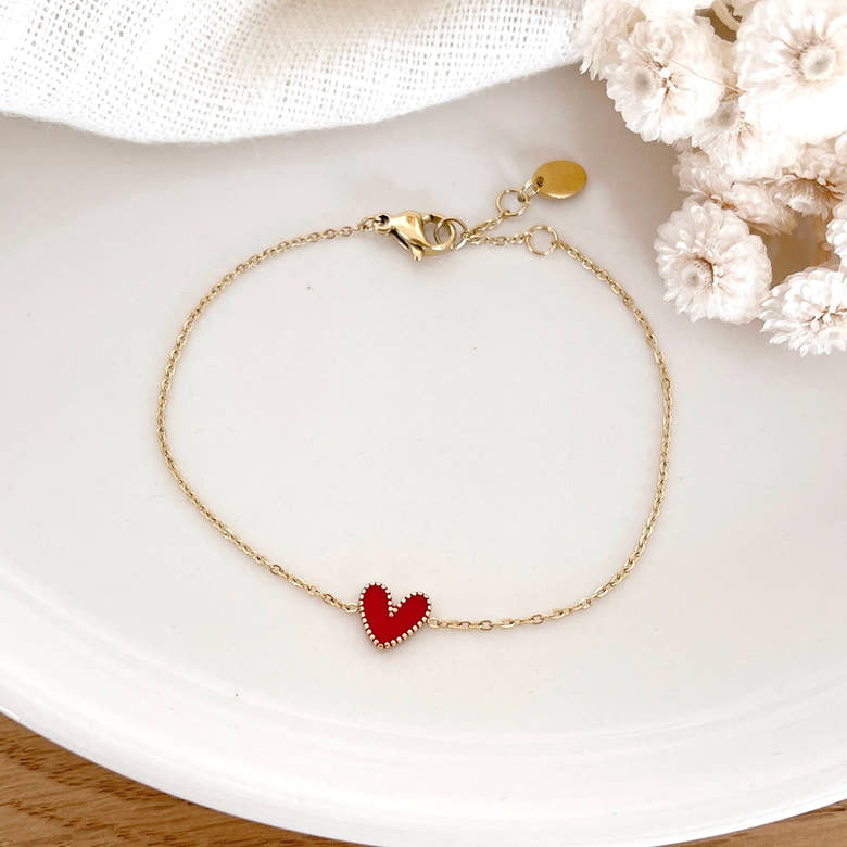 Bracelet "Louka" rouge acier, vue 2