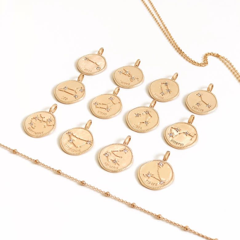 Collier "Constellation" plaqué or, vue 2
