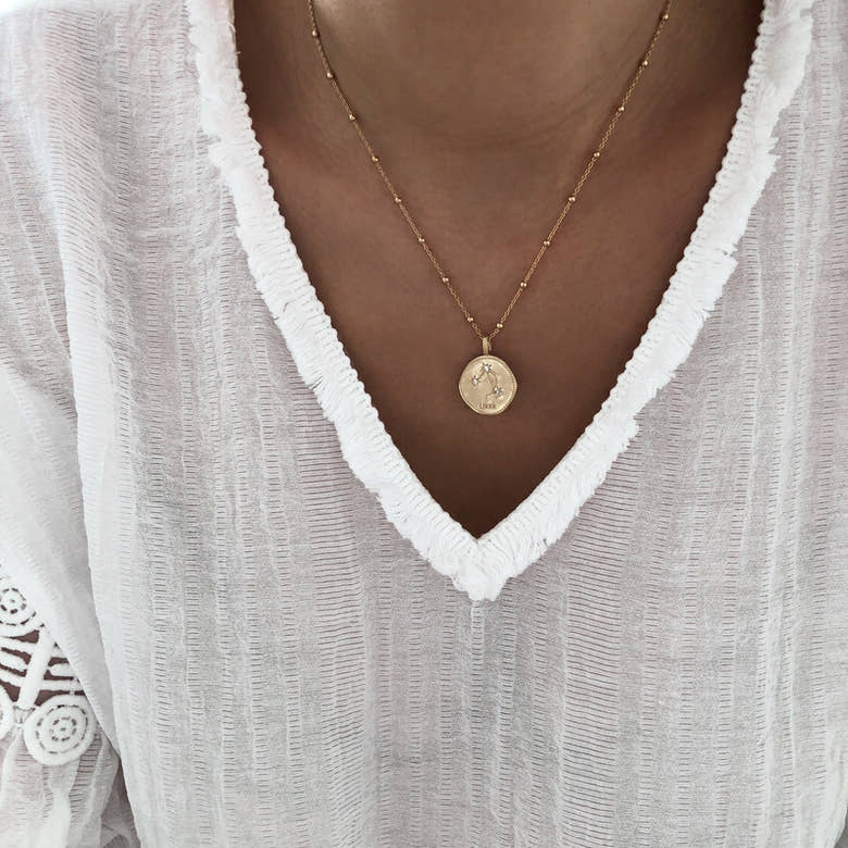Collier "Constellation" plaqué or, vue 3