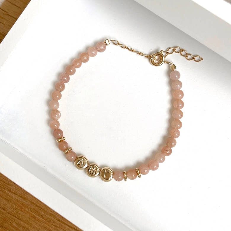 Bracelet "Galia" Pierre de soleil plaqué or