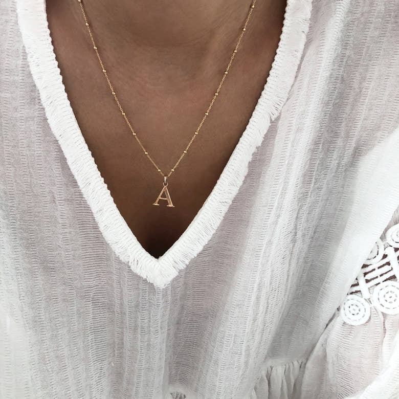 Collier "Alpha" plaqué or, vue 5